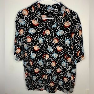 Rick and Morty collard button shirt